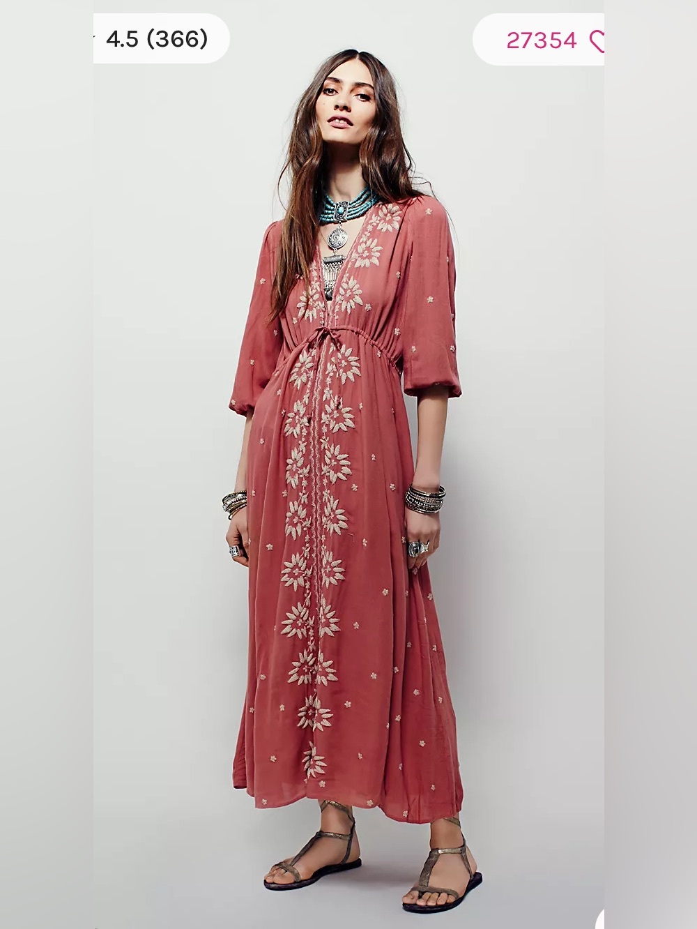 Free People Fable Embroidered dress size small